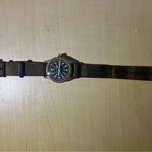 Hamilton Men's Black Dial Watch with Brown Leather Strap